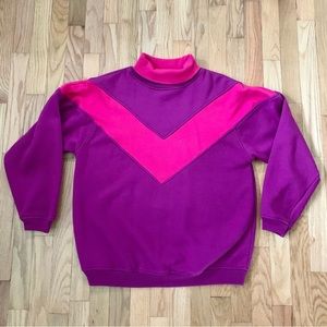 Vintage Colorblock Pink Purple Sweatshirt